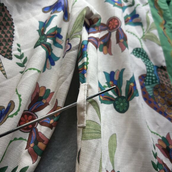 Boho Kelly Green Dress Womens Small Long Sleeve Indie Granola‎ Vintage Botanical - Picture 4 of 10